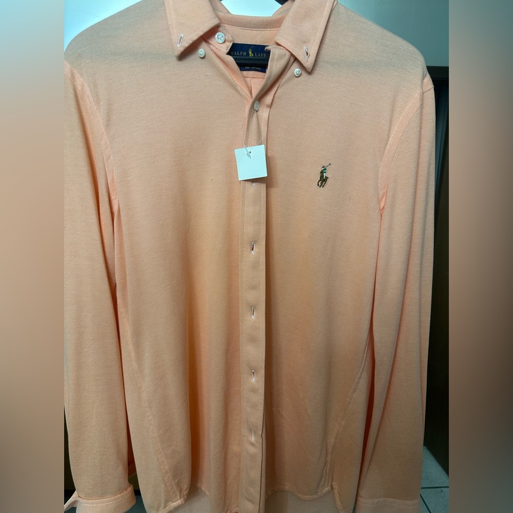 Men’s medium Polo Ralph Lauren coral color button down